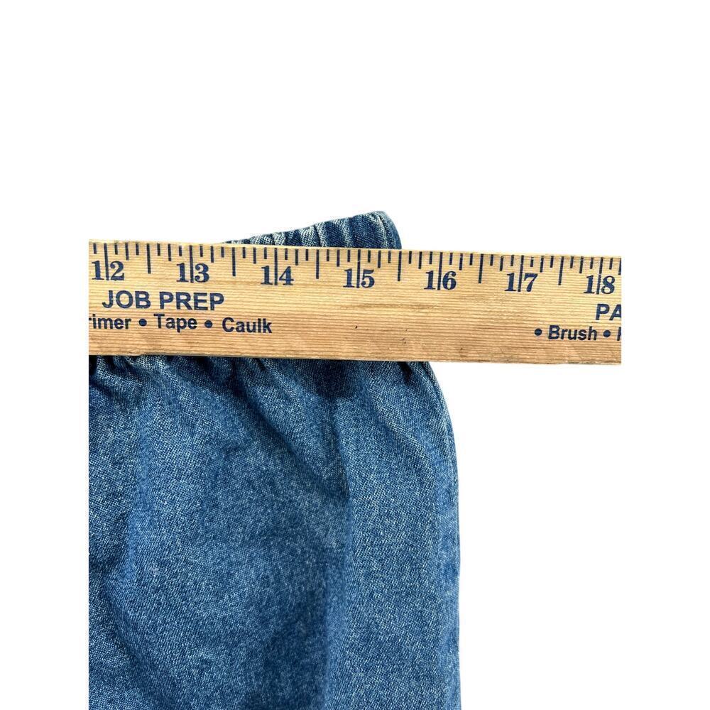 Vintage Embroidered Denim Midi Skirt Cottagecore Western Prairie M - Picture 7 of 8